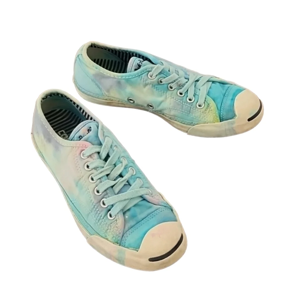 CONVERSE Jack Purcell Mermaid Tie Dye Sneakers Womens 7 Mens 5 Custom OOAK Beach